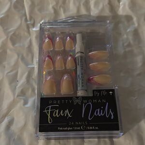 Faux Nails - Pink Accent Almond Press-On Nails